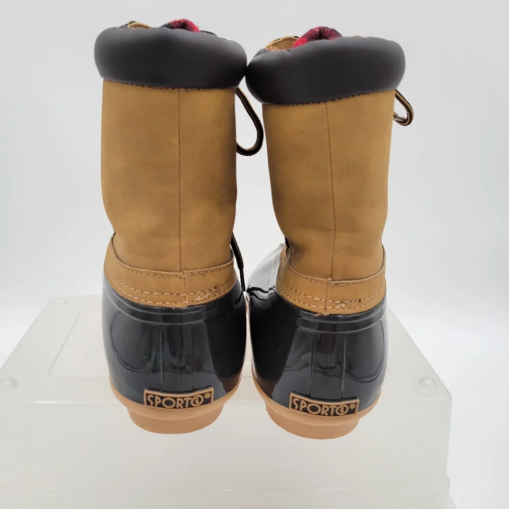 Sporto Duck Boots Danielle Size 9 Lace up Flannel Lined